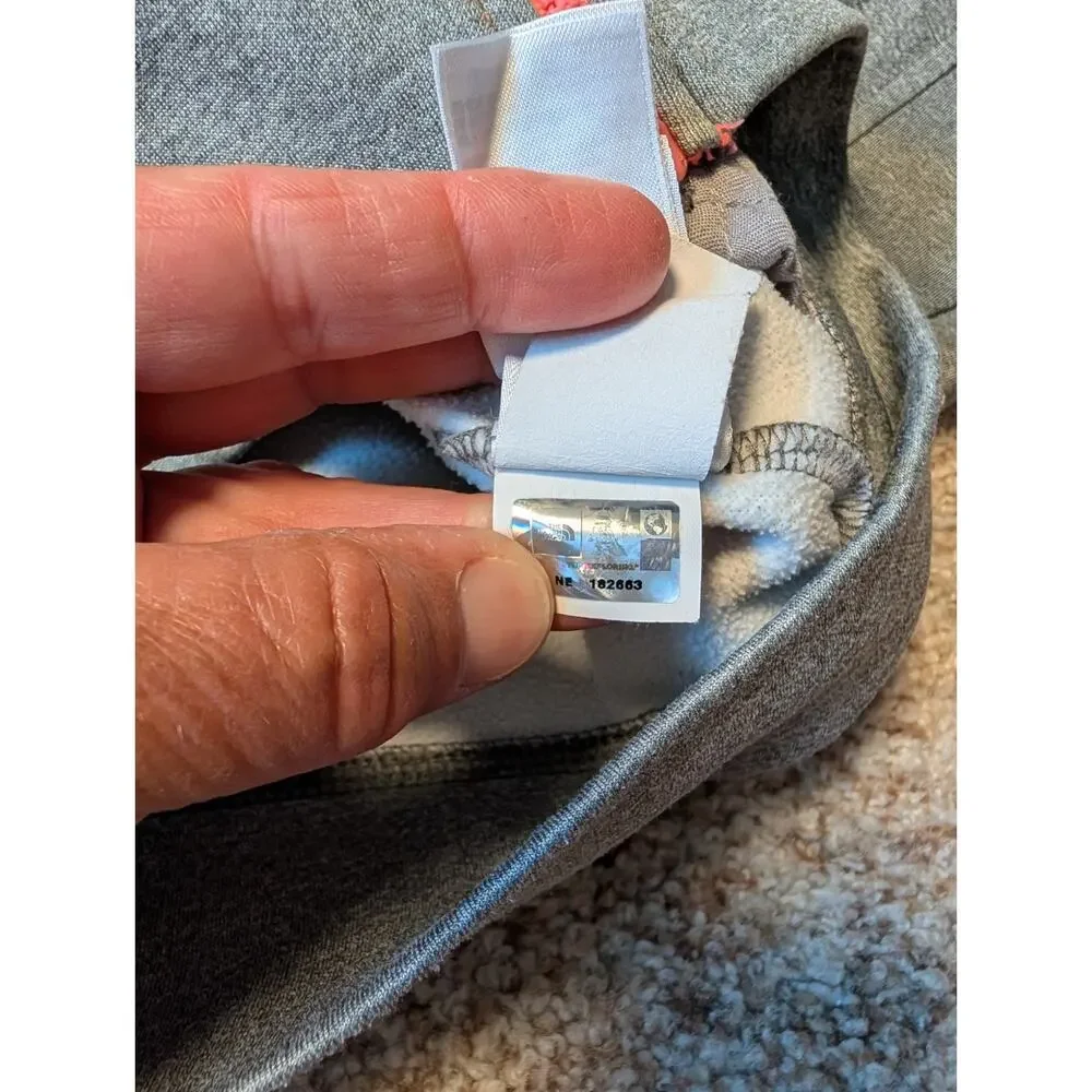The North Face Girls Full Zip Fleece Hoodie Heather Gray Pink Size M 10/12